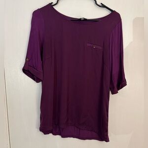 The Limited Purple size medium Cuffed Sleeve Relaxed Blouse shirt top